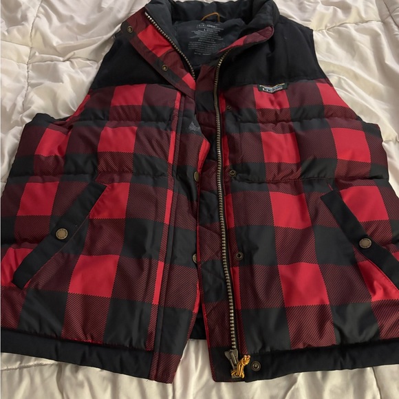 Red and Black Plaid Puffer Vest LP - Picture 1 of 3